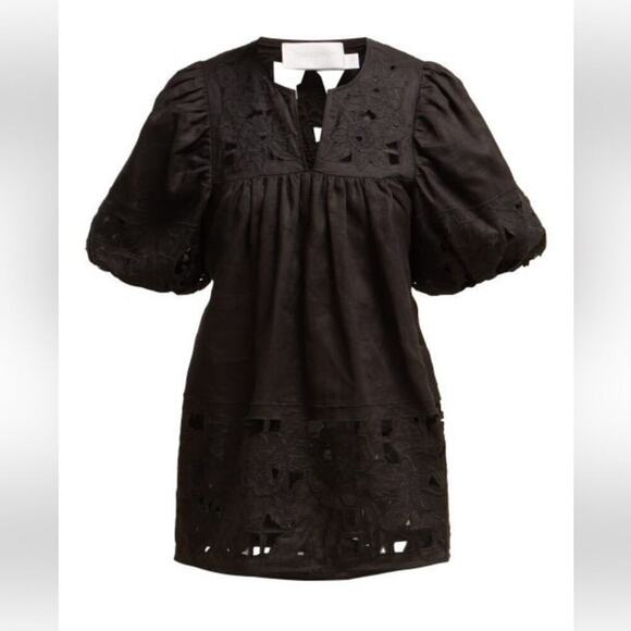 Zimmermann Juno Embroidered Balloon Sleeve Blouse - Picture 5 of 12